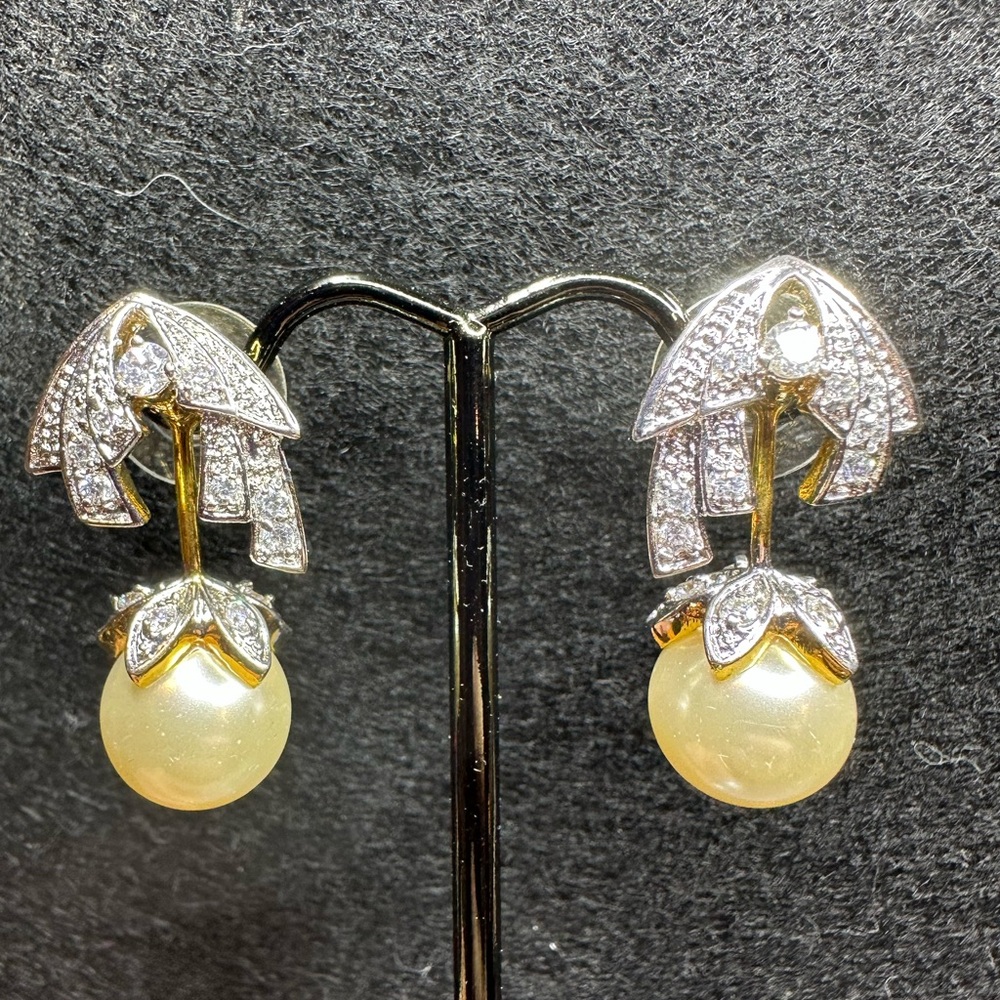 Reproduction JBK Faux Pearl Crystal Earrings by Camrose and Kross